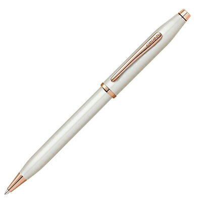 CROSS 高仕 新世紀系列 珍珠白亮漆玫瑰金色原子筆 / 支 AT0082WG-113