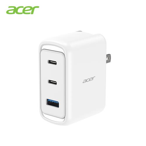 Acer 70W 氮化鎵GaN USB-C 三孔2C1A電源供應器-白色