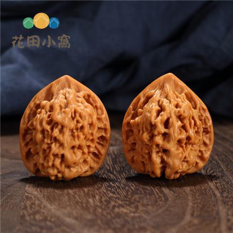 精品文玩核桃官帽配對四座樓獅子頭盤玩手把件古玩手盤把玩核桃男h711