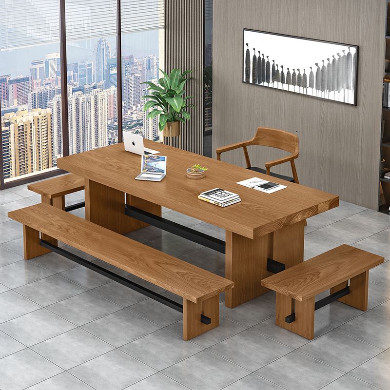loft工業風實木餐桌復古鐵藝辦公桌電腦桌會議桌簡約長條桌工作臺