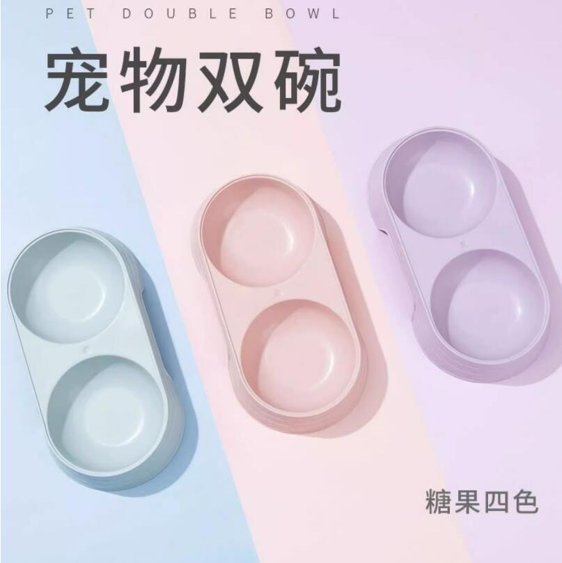 貓碗雙碗狗碗狗食盆防打翻喝水一體小型犬專用寵物貓咪碗用品大全【步行者戶外生活館】