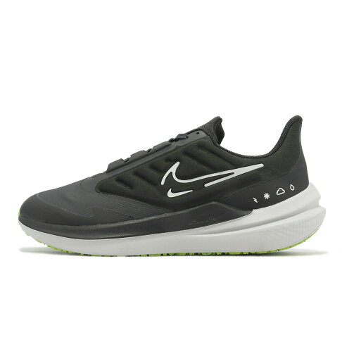 Nike 慢跑鞋 Air Winflo 9 Shield 黑 白 防潑水 男鞋 路跑 回彈 運動鞋 0