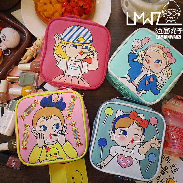 (收納空間)可愛棉花糖妹妹粉嫩大容量化妝包預購七天