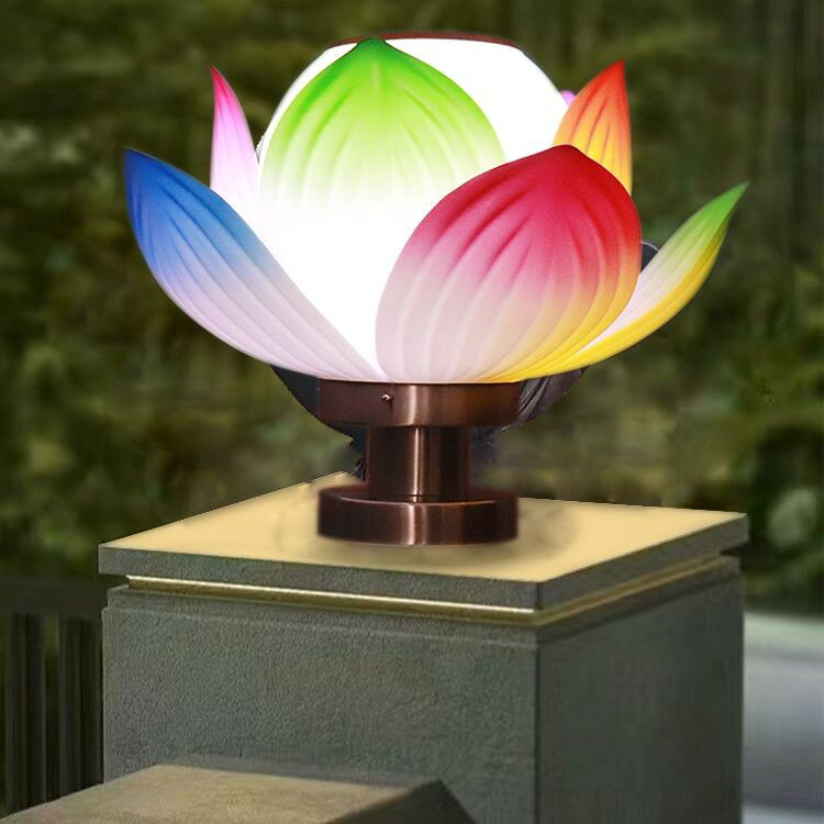 七彩太陽能蓮花燈｜裝飾｜戶外用品｜防水設計