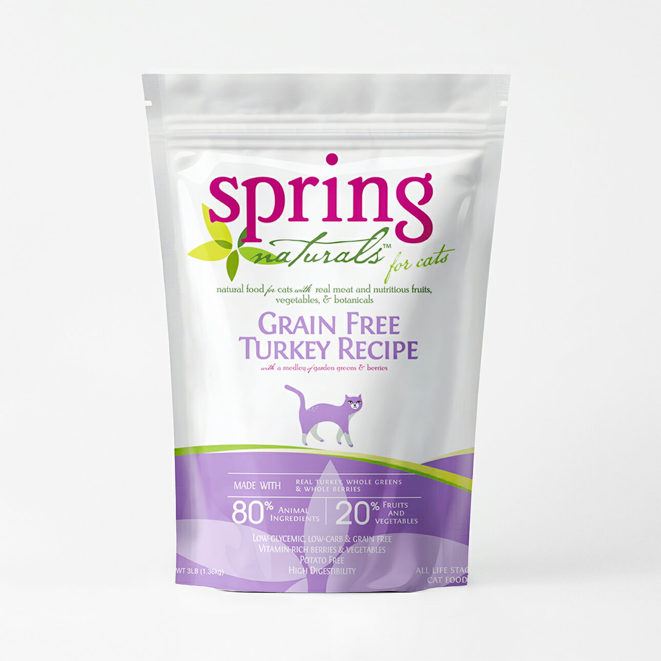 【Spring Naturals 曙光】無穀滋養火雞肉 全齡貓 天然寵物食譜 貓飼料 貓糧-300g