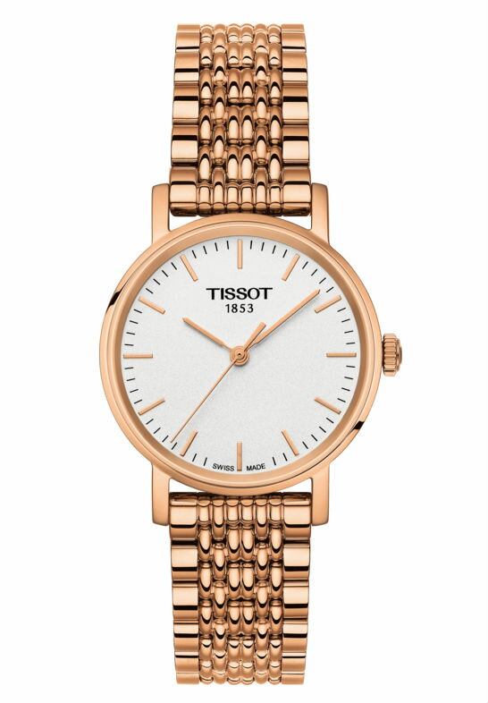 TISSOT天梭錶T1092103303100 極簡時尚淑女腕錶/白面+玫瑰金 30mm