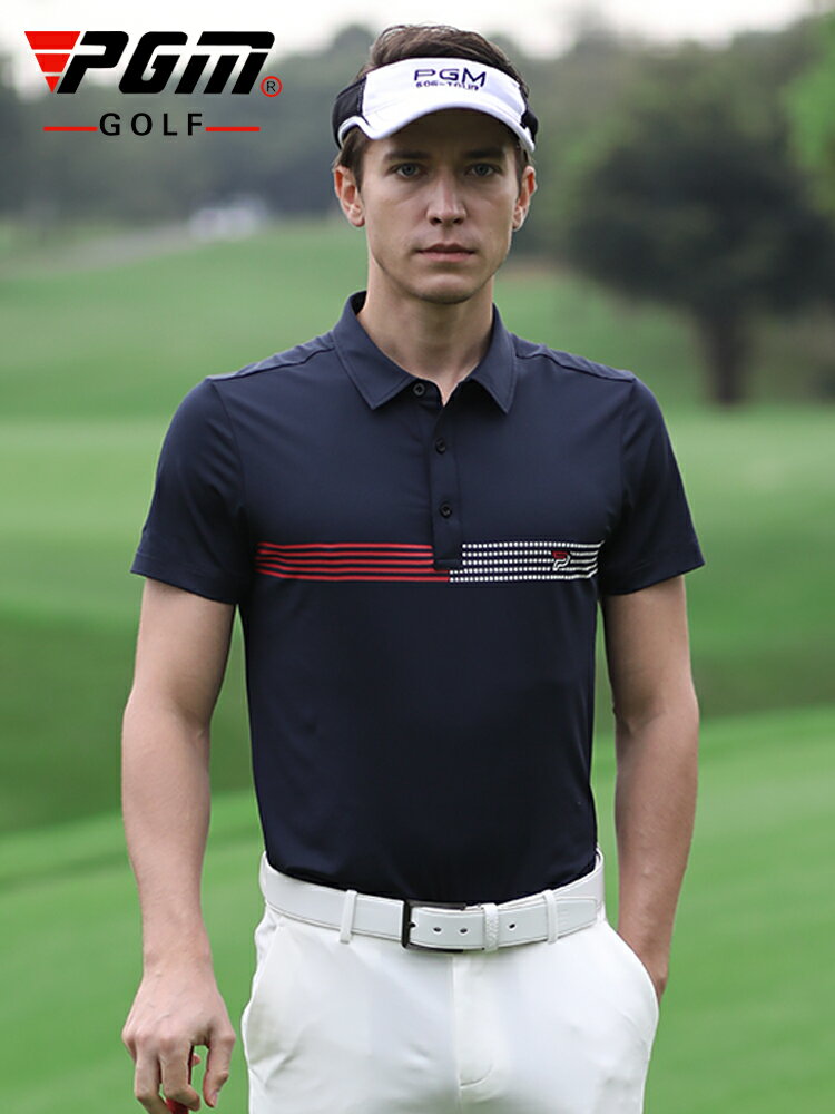 PGM 2021新款 高爾夫短袖t恤男裝夏季golf彈力速幹面料上衣服裝男