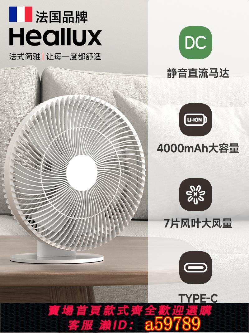 【臺灣公司 可打統編】海路世電風扇香薰無線小風扇可充電直流輕音辦公室桌面臺式循環扇