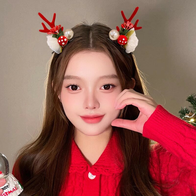 【台灣現貨】時尚配件 髮飾 髮夾 鯊魚夾 大嘴夾 邊夾  歐美聖誕節對夾裝飾品節日兒童前額頭飾碎髮劉海髮卡聖誕髮夾女