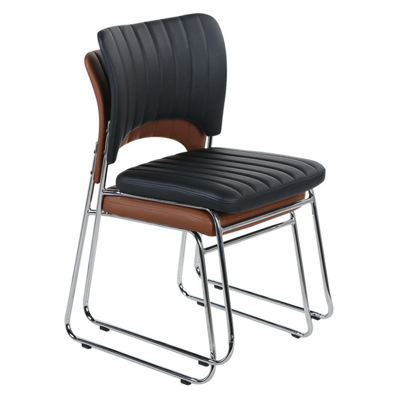 休閒辦公椅 簡約弓形連腿職員椅 現代電腦靠背椅會議椅