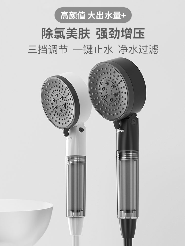 【現貨】增壓除氯過濾美膚花灑噴頭洗澡水龍頭淋浴熱水器凈水家用沐浴軟水【博野五金】