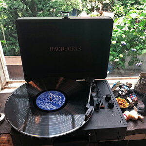 HAODUOPAN復古黑膠唱片機電唱留聲音樂播放器便攜式藍牙音響新品 全館免運