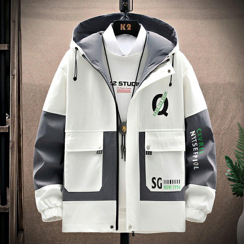 男士外套春秋季新款韓版潮流帥氣薄款褂子青年工裝夾克衣服潮