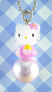 【震撼精品百貨】Hello Kitty 凱蒂貓 KITTY鈴鐺鑰匙圈-側坐(粉球) 震撼日式精品百貨