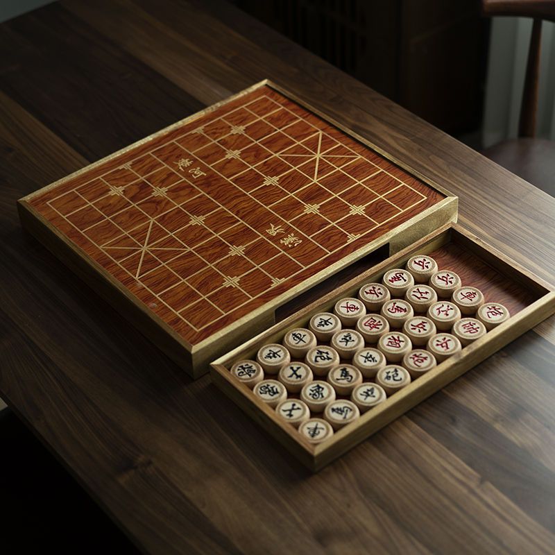 免運 工廠現貨出 特價 象棋 中国象棋 高檔抽屜式中國象棋套裝實木紅木大號成人像棋兒童學生帶棋盤全套特惠/開立發票 特價出 H1114 7