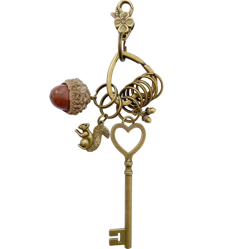 復古文藝手工創意生日禮物橡果鑰匙扣男鑰匙環圈學生小禮品ins女 4