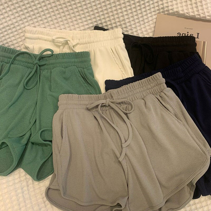品牌折扣~專櫃撤回女裝休閑短褲夏季薄款寬松闊腿ins外穿運動熱褲