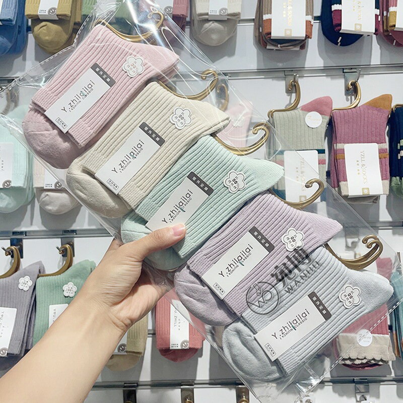 ✨台灣現貨📦 五雙組 秋冬日系中筒襪 純色休閒襪 長筒襪 馬卡龍色系 休閒襪 男襪 女襪 #丹丹悅生活 1