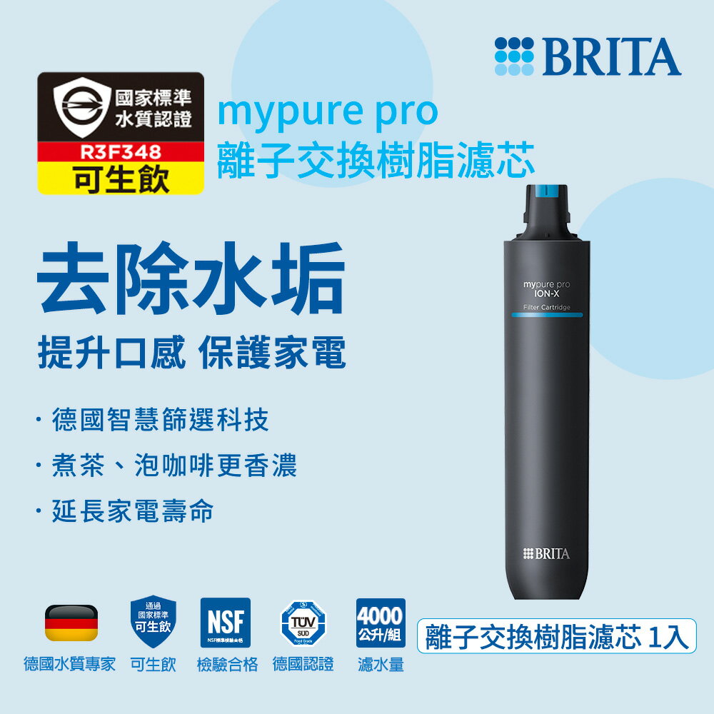 BRITA MYPURE PRO 濾水系統離子交換樹脂濾芯ION-X 適用X9 X6