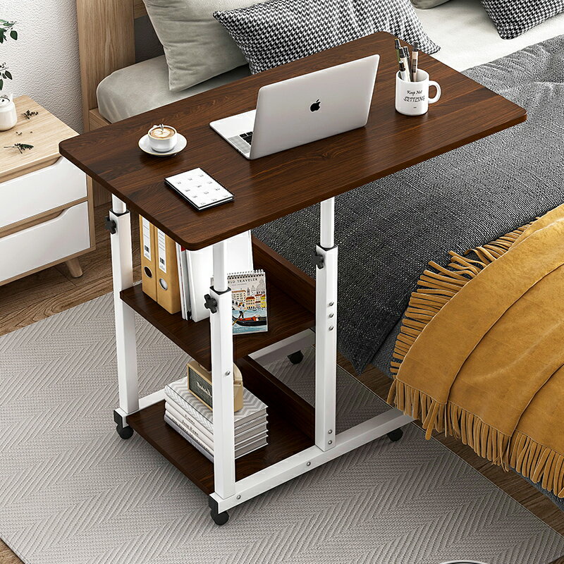 可移動床邊桌筆記本電腦桌書桌出租屋簡易懶人桌子臥室小型床頭桌