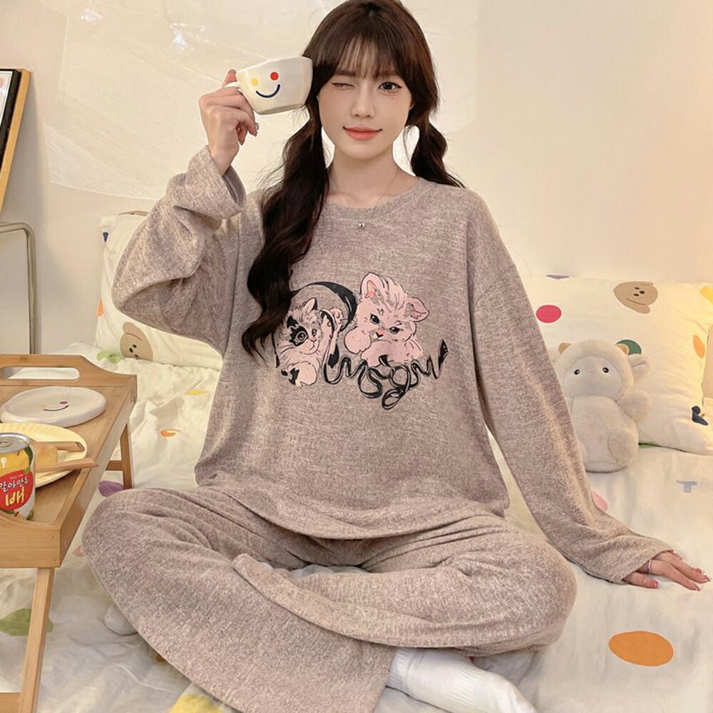 ＊ORead＊圓領印花家居服套裝(圖片色M~2XL)【限定加碼✿全館滿額再折】