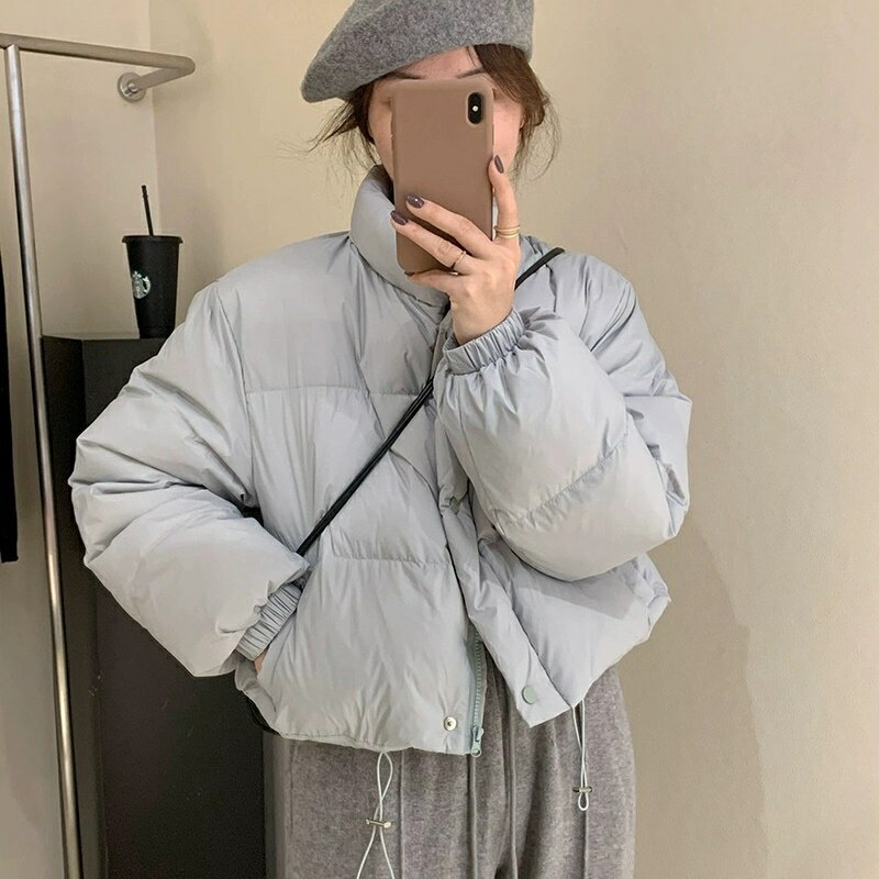 【巴黎精品】羽絨衣白鴨絨外套-短款立領蓬鬆寬鬆女外套7色a1do23