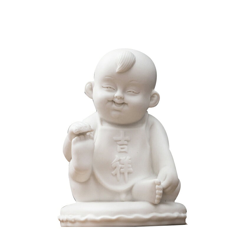 德化白瓷娃娃婚慶禮品早生貴子金童玉女男寶寶 陶瓷福娃家居擺件 4