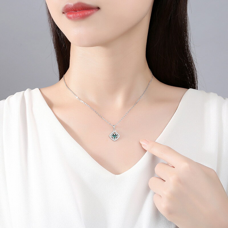 【巴黎精品】現貨+預購 925純銀項鍊鋯石三件套-孔雀石耳環常青藤生日情人節禮物女飾品v1ar82 1
