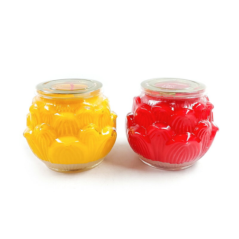 【酥油燈】D224 八國酥油環保燈 2號蓮花燭(1對) 植物油 燈供 敬神禮佛