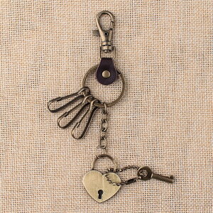 心鎖兩用鑰匙扣情侶學生男女簡約同心鎖生日禮物鎖匙