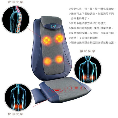 Concern康生 6D閃耀輕盈揉槌按摩椅墊-藍/紫/金(CON-2828)仿真人揉捏 溫熱【愛買】 4