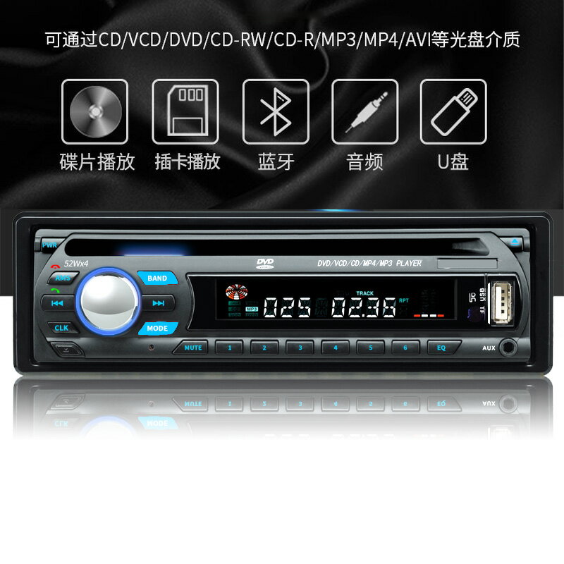 車載CD播放器 藍牙車載DVD汽車CD播放器MP3插卡機U盤收音機音響主機功放用品『XY35932』