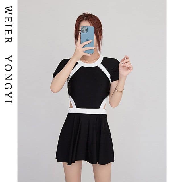 韓國ins風氣質連衣裙泳衣