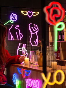 LED霓虹燈小彩燈創意掛墻裝飾酒吧酒館氛圍電競房間網紅臥室布置