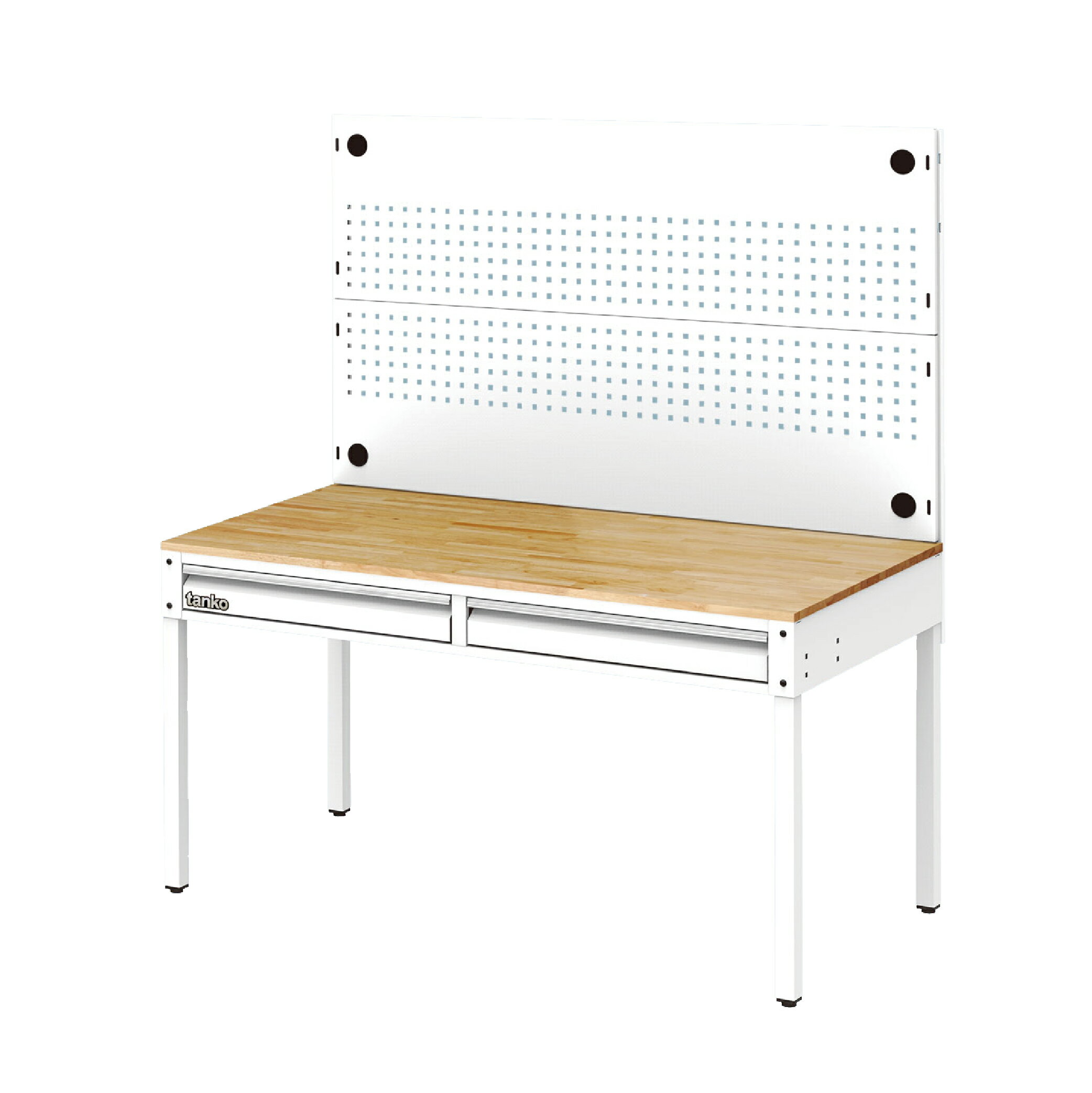 天鋼 tanko｜WET-5102W3 附屜多功能原木工作桌+上架組 (白) 電腦桌 書桌 工業桌 多用途桌