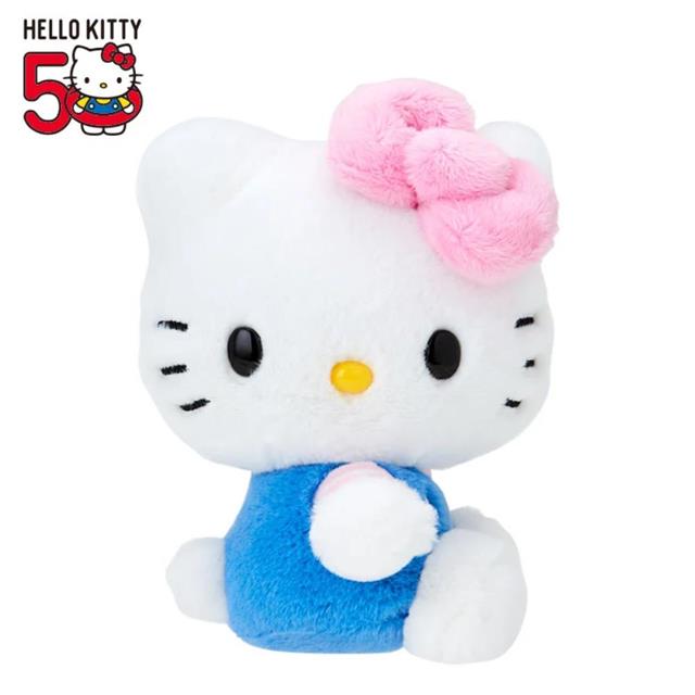 【震撼精品百貨】Hello Kitty 凱蒂貓~日本SANRIO 三麗鷗KITTY50週年變裝系列絨毛玩偶娃娃-淺藍*96031