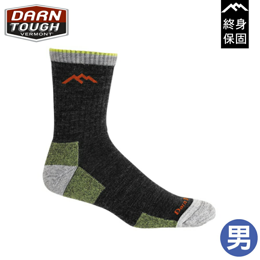 【DARN TOUGH 男HIKER MICRO CREW MIDWEIGHT WITH CUSHION 萊姆/炭灰】1466襪