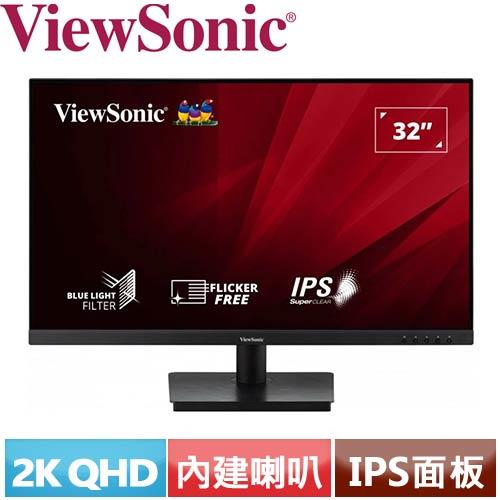【現折$50 最高回饋3000點】 ViewSonic優派 32型 VA3209-2K-MHD QHD超廣角顯示器