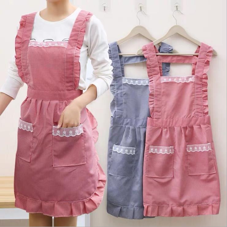 韓版女時尚公主圍裙超薄廚房家用防水防油可愛日系工作服夏天薄款