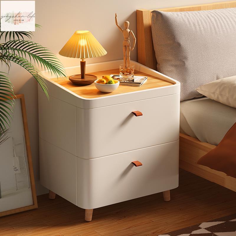 熱賣床頭櫃簡約現代小型櫃子塑膠簡易收納儲物櫃替代品臥室極窄置物架