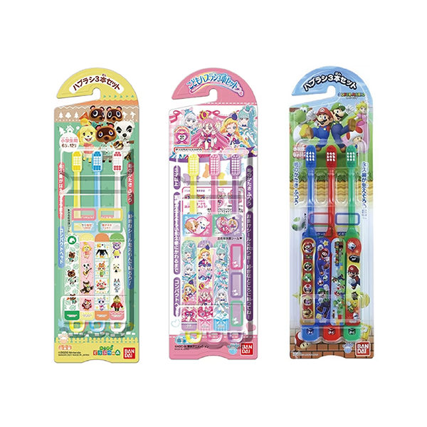 Weicker 唯可 日本Bandai (動物森友會/美妙寵物光之美少女/超級瑪莉歐)牙刷3入【悅兒園婦幼生活館】