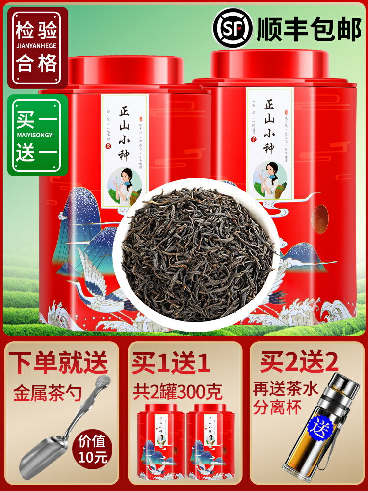 特級正山小種新茶春茶武夷山桐木關紅茶新茶茶葉禮盒散裝300g