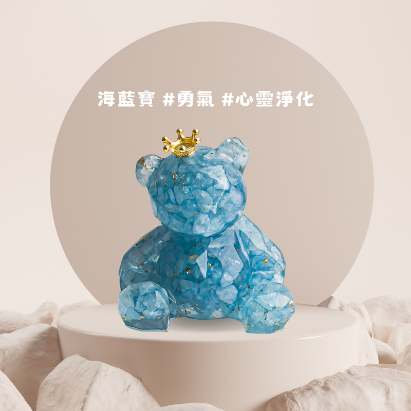 【Samiis】奧剛水晶✨皇冠水晶熊 能量擺飾 Teddy Bear