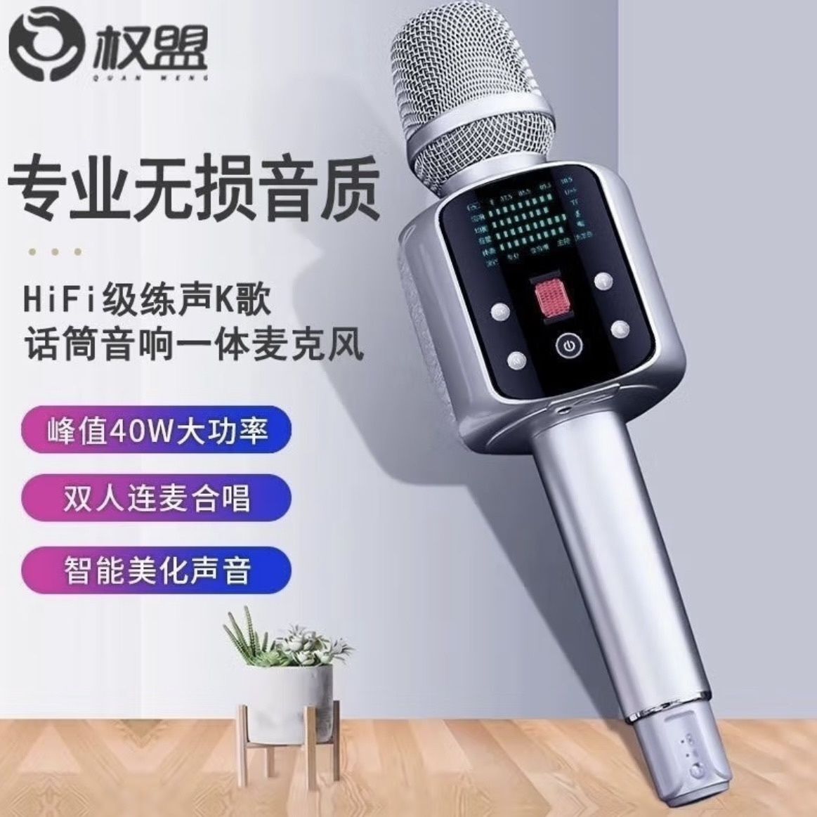 權盟R2Pro炫聲麥克風K歌直播話筒音響自帶音效卡一體家庭ktv套裝【北歐家居生活】