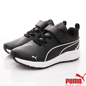 PUMA運動童鞋-輕量皮質運動鞋款370666-01黑(中小童段)