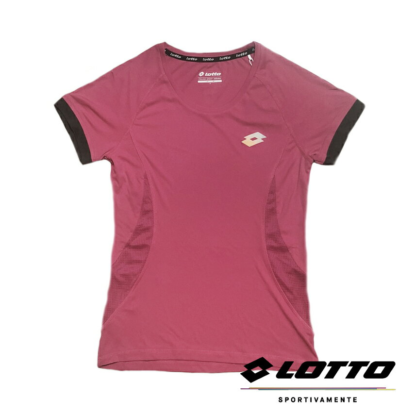 【巷子屋】義大利第一品牌-LOTTO樂得 女款極輕量慢跑 T-SHIRT 運動衫 [LT6BWT1372] 粉