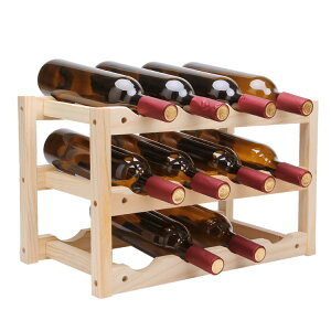 批發實木創意折疊紅酒架 家居 葡萄酒架 堅固耐用 12瓶裝