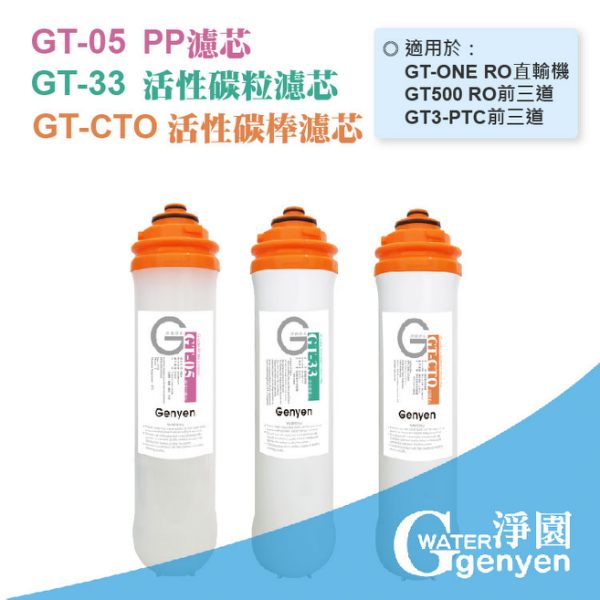 [淨園] GT500 RO逆滲透純水機前三道替換濾心GT-05、GT-33、GT-CTO