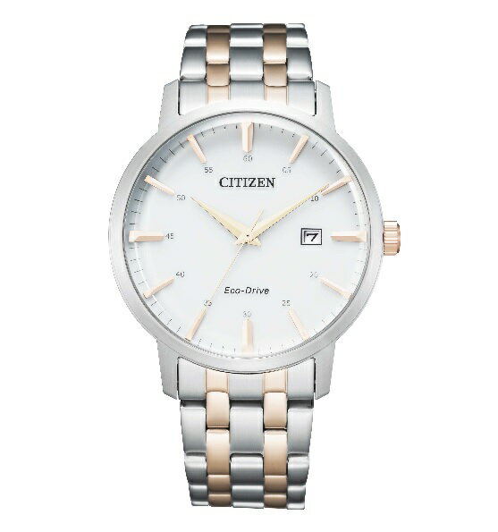 CITIZEN 星辰錶 BM7466-81H GENT'S 雙色光動能日期顯示時尚男錶 /白面 40mm｜樂天領券折300★全館特惠中★指定刷卡回饋10%