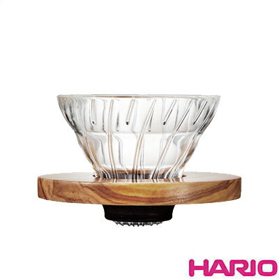 金時代書香咖啡 ​​​​​​​​​​​​​​HARIO V60橄欖木01玻璃濾杯 1-2杯 VDG-01-OV